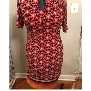 Tight fitting, bright Taylor dress